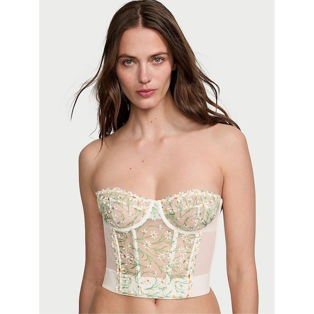 Victoria’s Secret Floral Embroidered Bustier Corset 34A